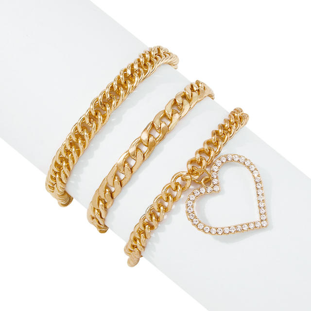 Three layers chain bracelet