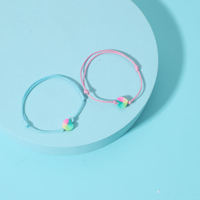 Heart wax string bracelets