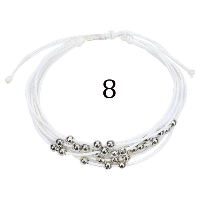 Multilayer wax string bracelet