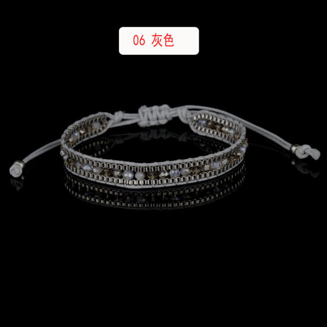 Braided string with  crystal bracelet