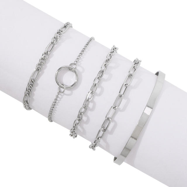 Five pcs chain bracelet set