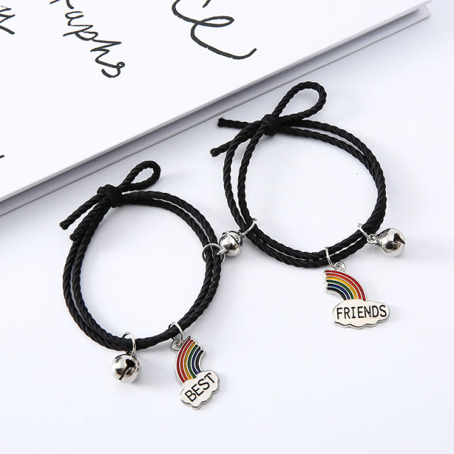 Magnetic string bracelets