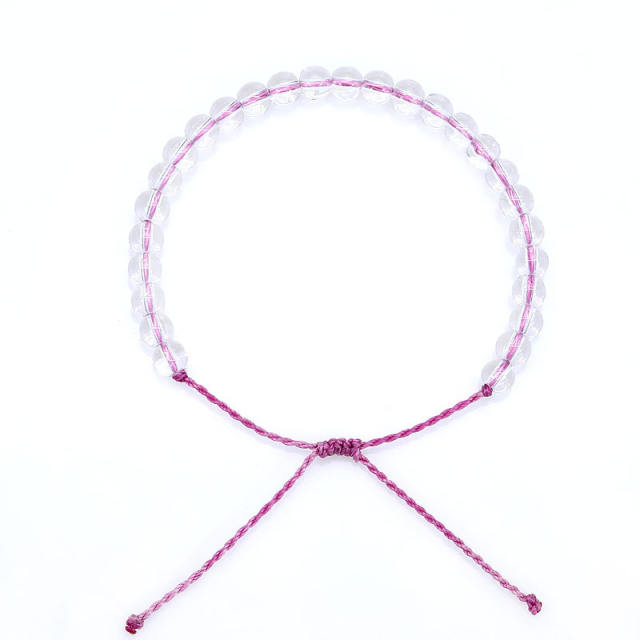 Crystal bead wax string bracelet