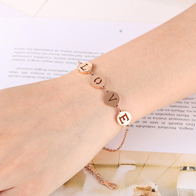 LOVE letters dainty chain bracelet