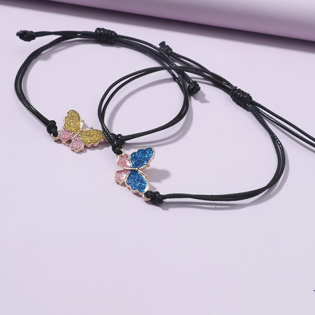 Butterfly string couple bracelets