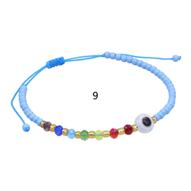 Evil eye seed bead bracelet