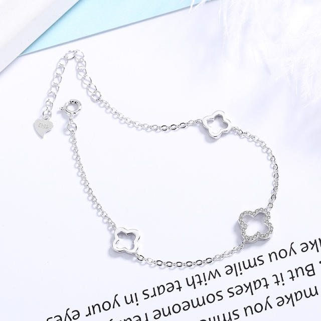 Sterling silver Clover bracelet