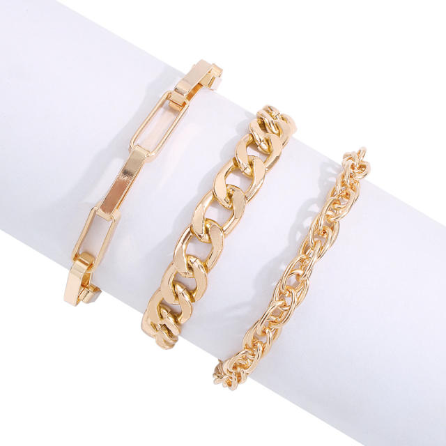 Curb Chain bracelet set