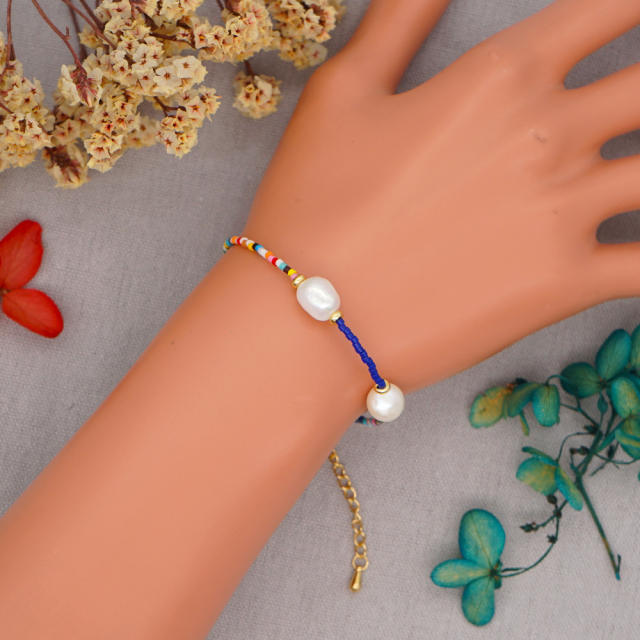 Miyuki bead pearl bracelet