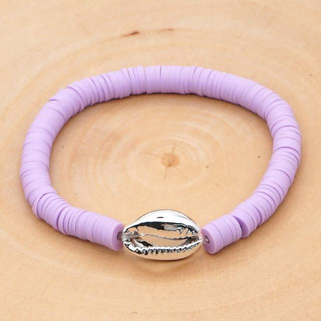6MM Heishi bead bracelet with shell