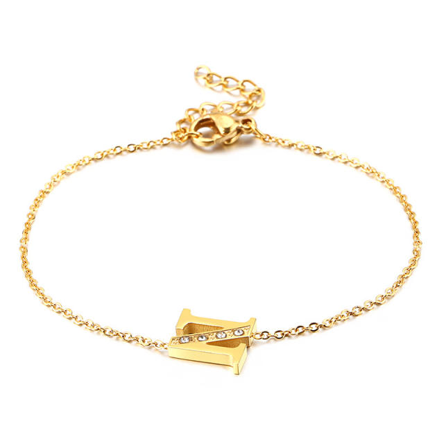 Initial  dainty  chian bracelet