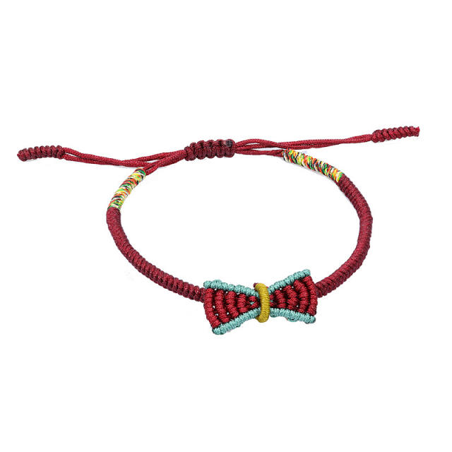 Bow string braided bracelet