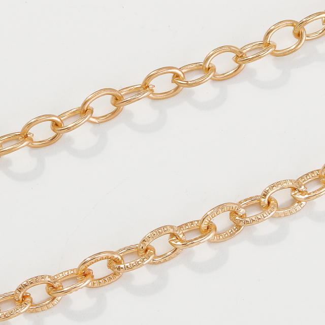 Link chain bracelet two pcs set