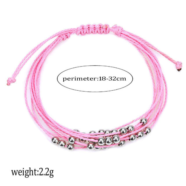 Multilayer wax string bracelet