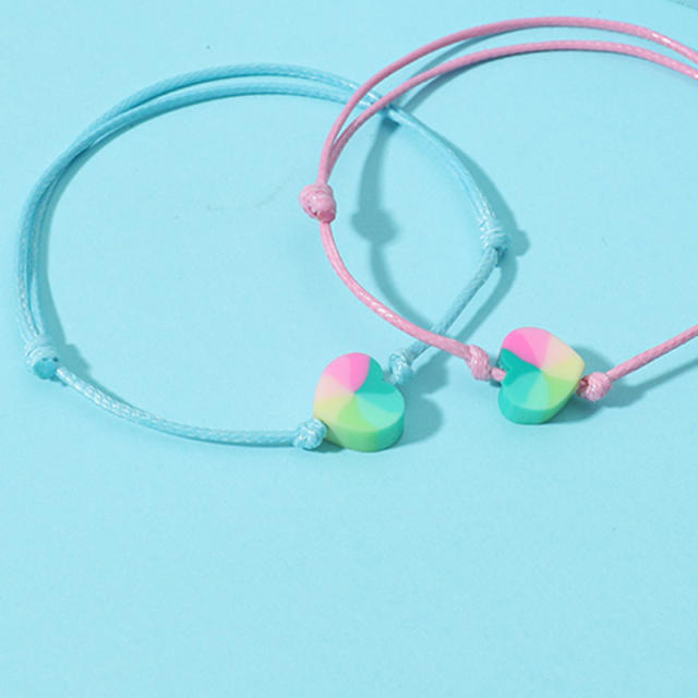 Heart wax string bracelets
