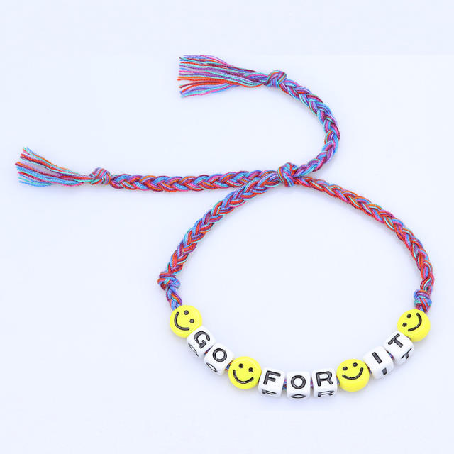 Smiling face string bracelet