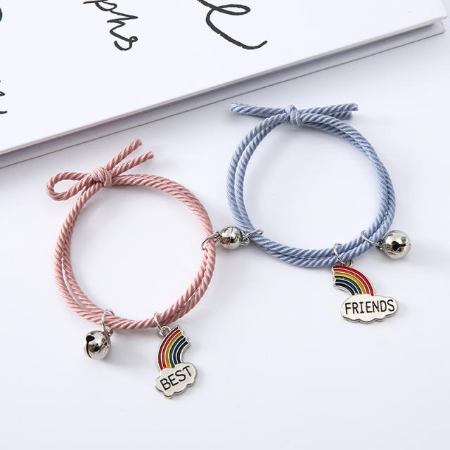 Magnetic string bracelets