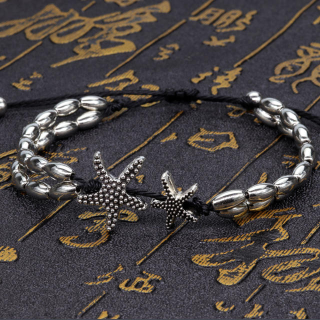 Bead wax string starfish bracelet