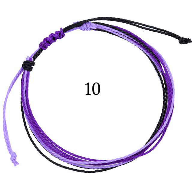 Multilayer wax string bracelet