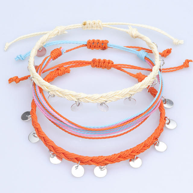 Wax string bracelets 3 pcs