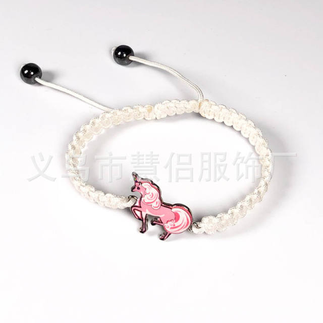 Unicorn string braided bracelet