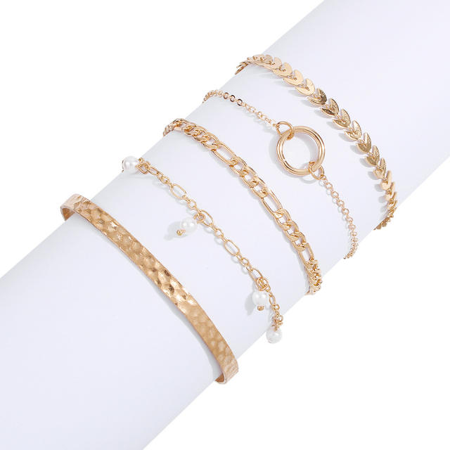 Chain bracelet and bangle set