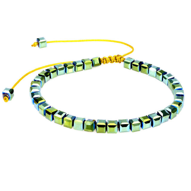 Square crystal beads bracelet