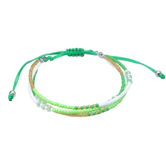Multilayer seed bead bracelet