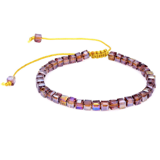 Square crystal beads bracelet