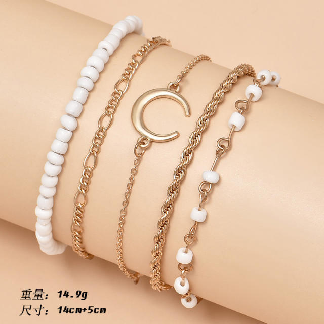 Chain bracelet 5pcs set layer bracelet