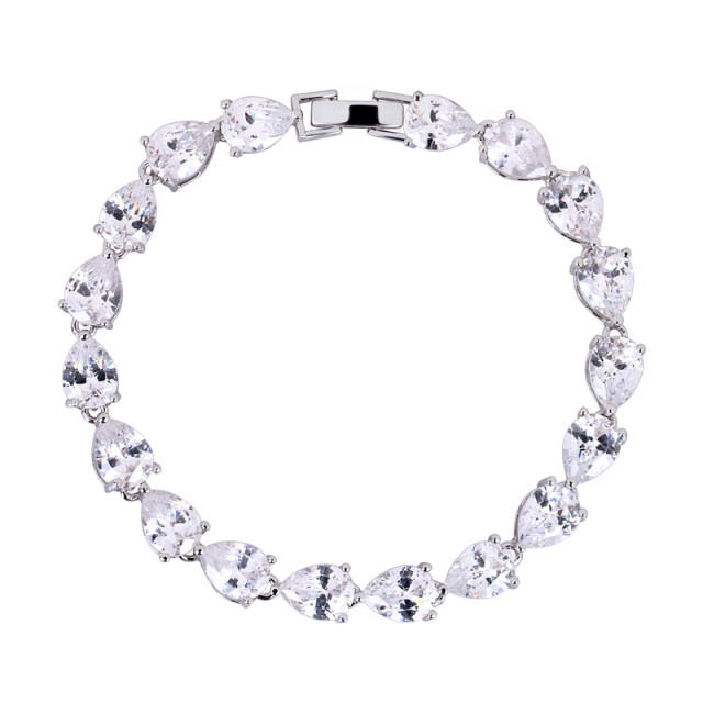 Cubic zirconia wather drop diamond bracelet