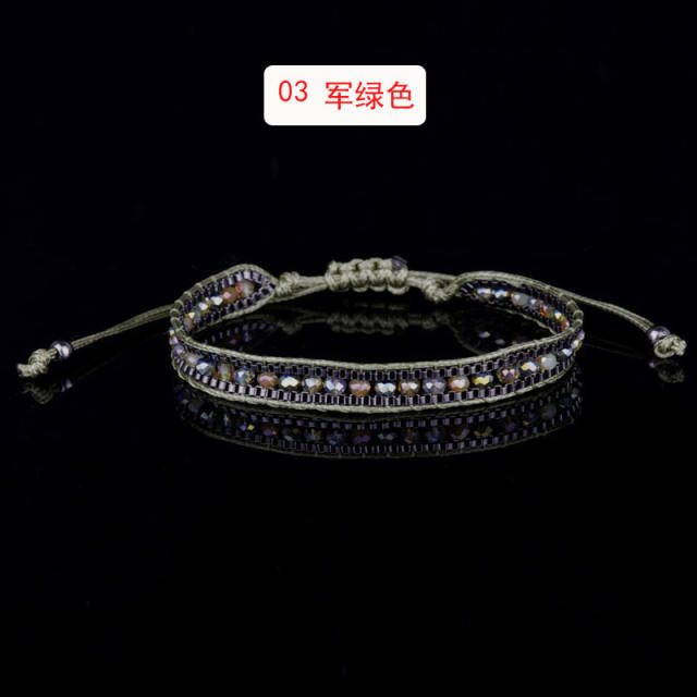 Braided string with  crystal bracelet