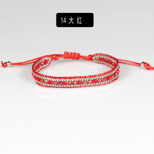 Crystal string braided bracelet