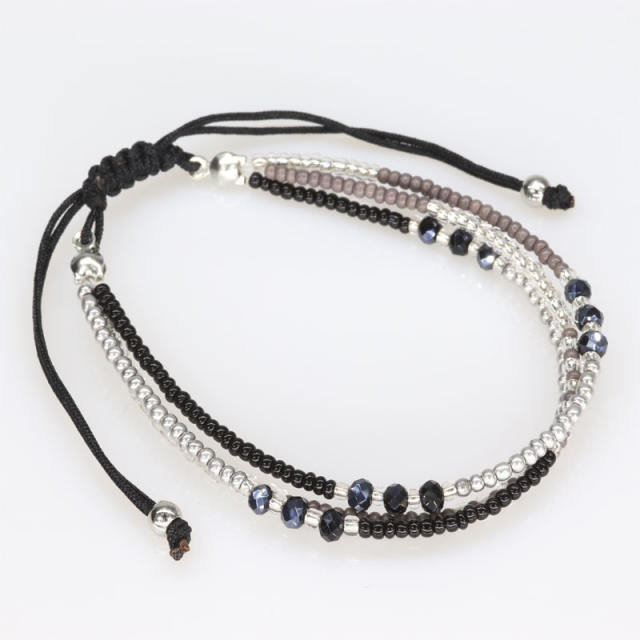 Multilayer seed bead bracelet