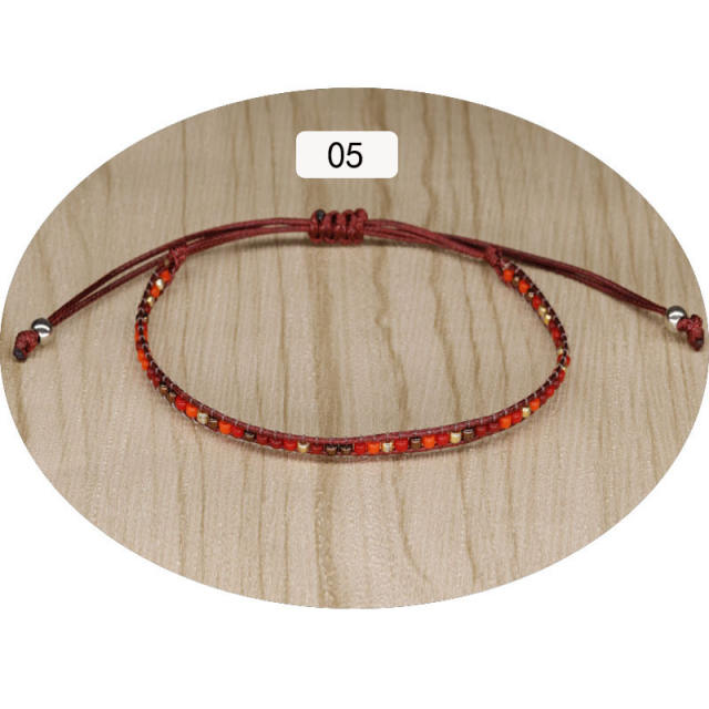 Seed bead string bracelet