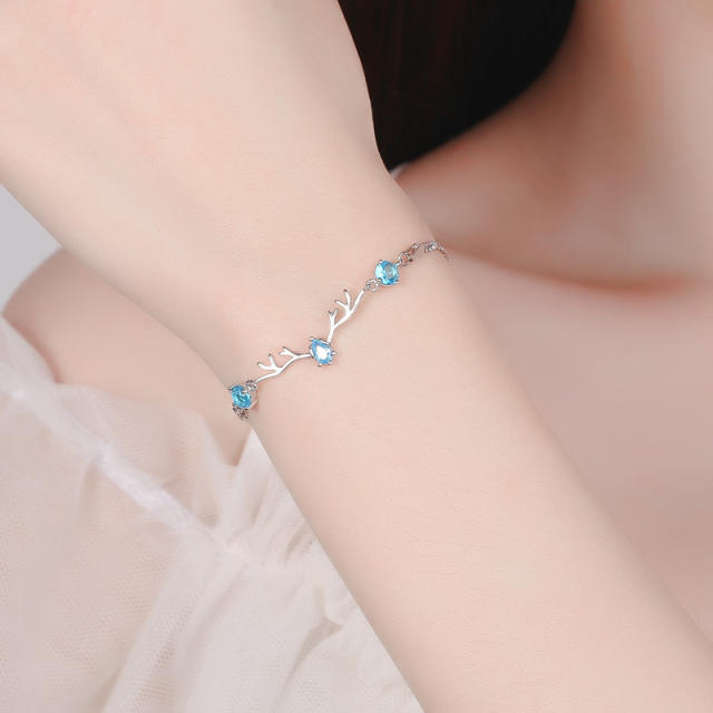 Sterling Silver Antlers chain bracelet