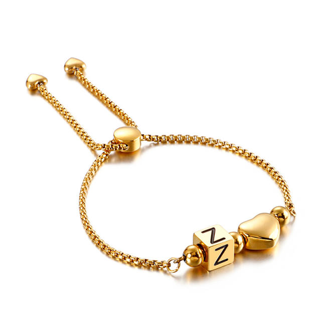 Heart letter dainty chain bracelet