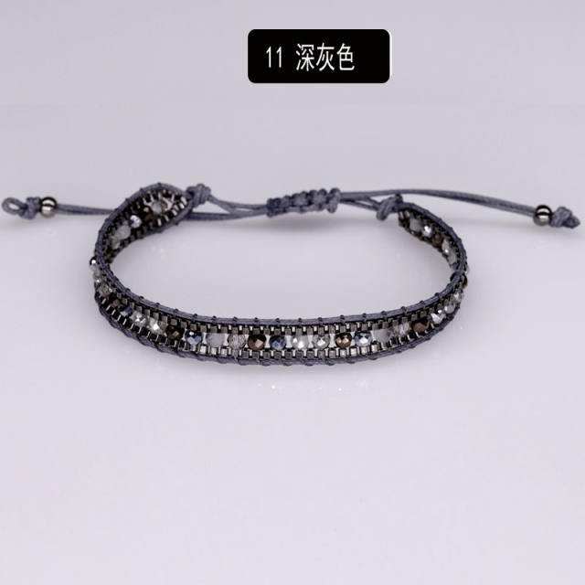 Crystal string braided bracelet