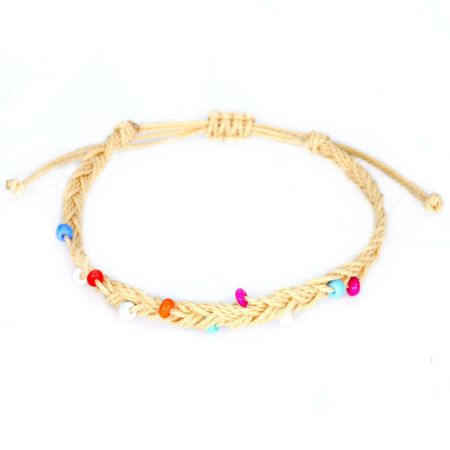 Braided wax string bracelet