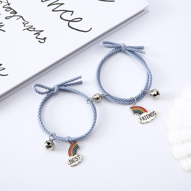 Magnetic string bracelets