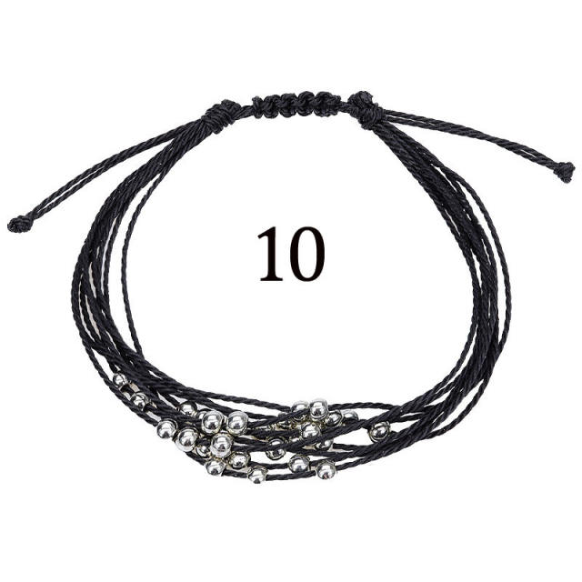 Multilayer wax string bracelet