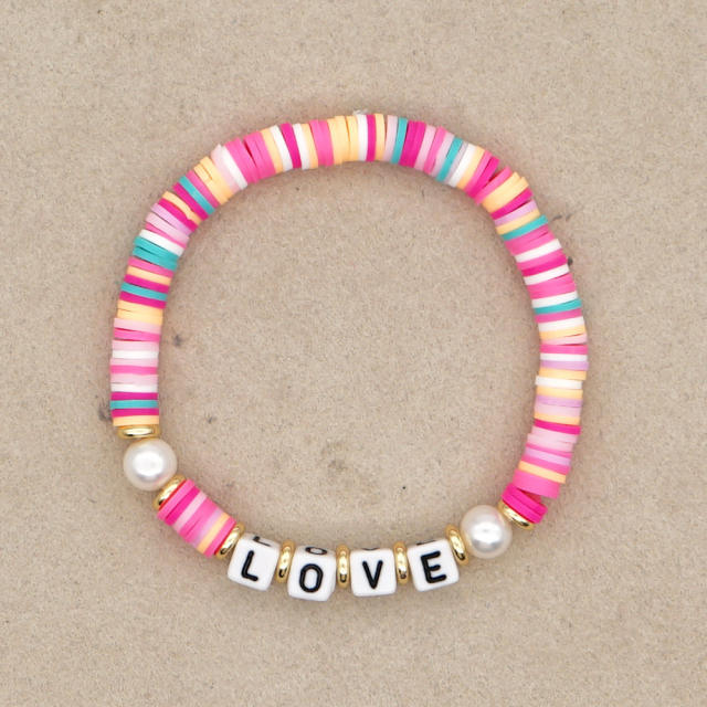 6 MM Heishi bead bracelet with letters