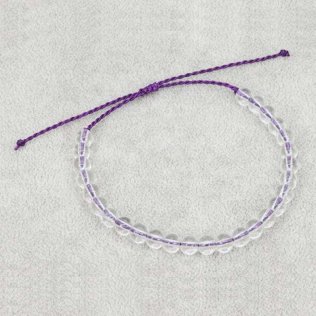 Crystal bead wax string bracelet