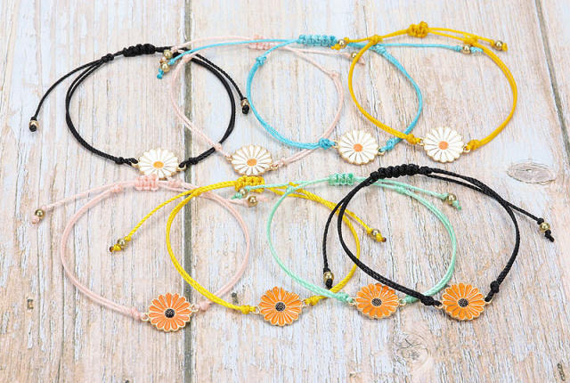Sunflower string bracelet