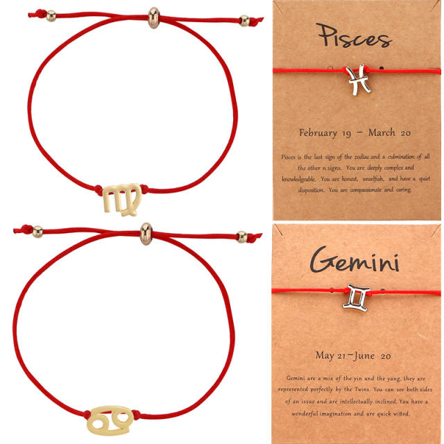 Zodiac string bracelet