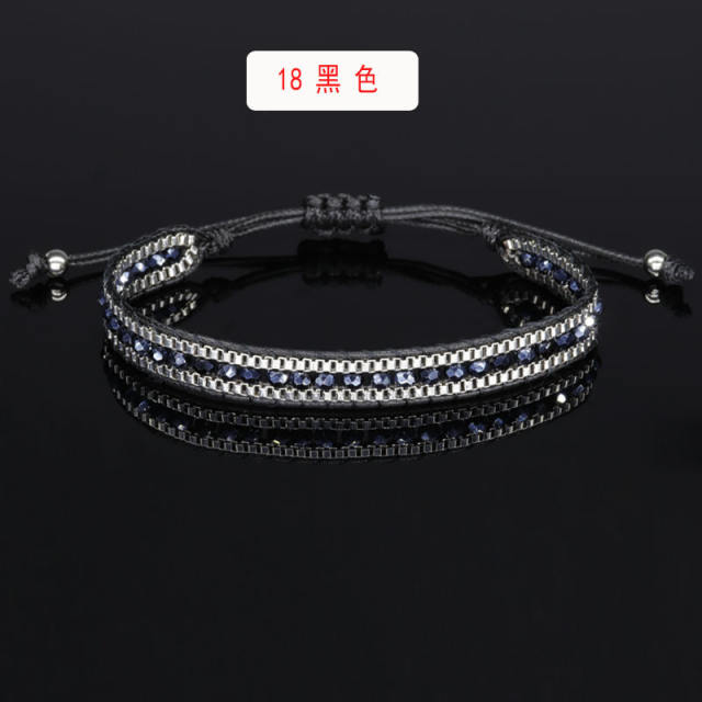 Braided string with  crystal bracelet