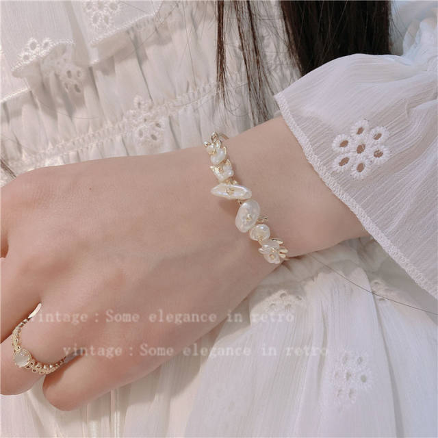 Baroque pearl bangle bracelet