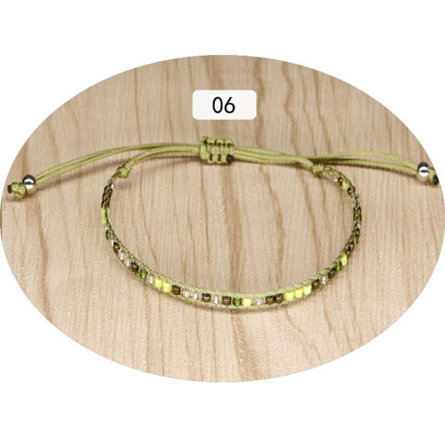 Seed bead string bracelet