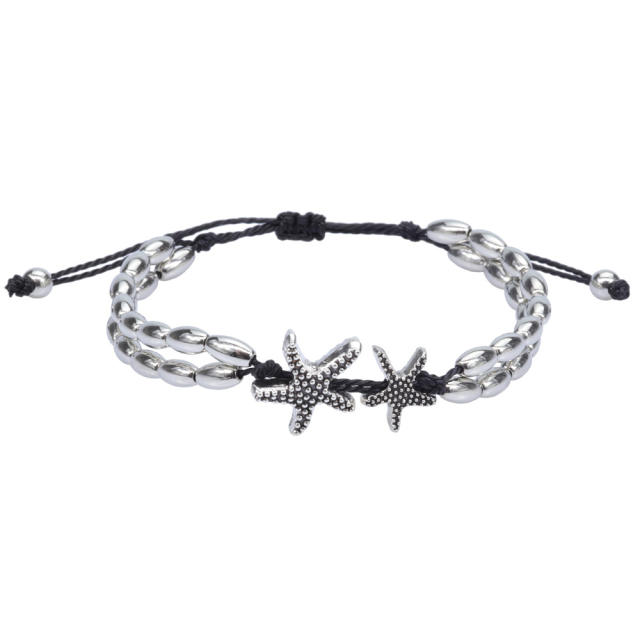 Bead wax string starfish bracelet