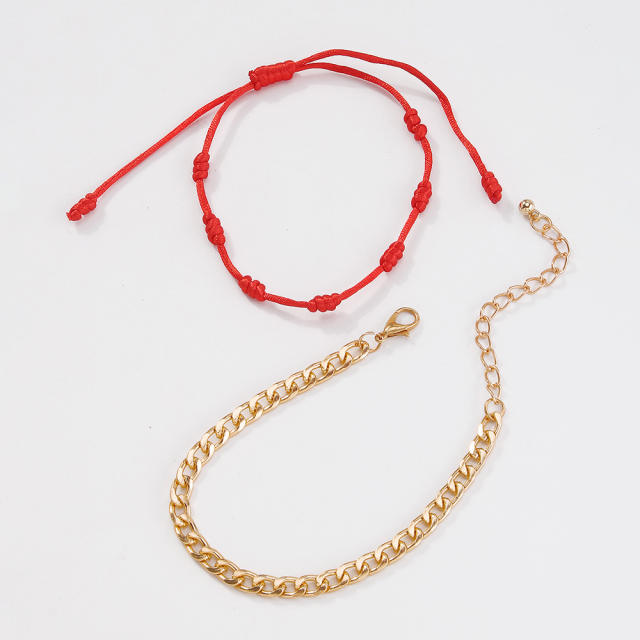 Chain and rope bracelet set
